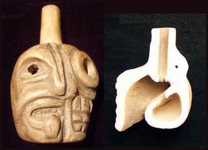This is an Aztec Death Whistle. It creates a profound sound that  frighteningly resembles a human scream. The Aztecs used these whistles in  battle to strike fear into their enemies by having